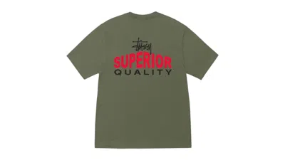 Pre-owned Stussy Men's  Superior Quality Tee Shirt In Olive In Green