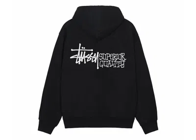 Pre-owned Stussy Men's  Superior Quality Zip Hoodie In Black
