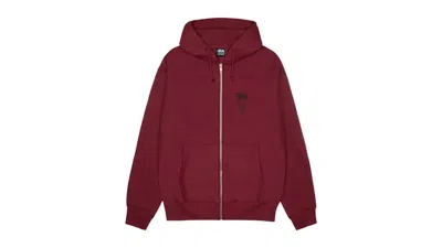Pre-owned Stussy Men's  Swim Out Zip Hoodie In Wine In Burgundy