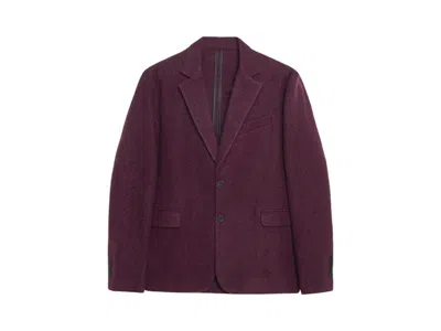 Pre-owned Stussy Men's  Textured Wool Blazer In Wine In Burgundy