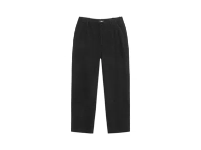 Pre-owned Stussy Men's  Textured Wool Relaxed Trouser In Black