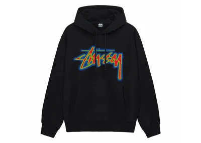 Pre-owned Stussy Men's  Thermal Stock Hoodie In Black