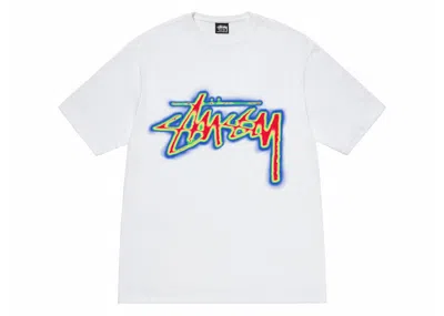 Pre-owned Stussy Men's  Thermal Stock Tee Shirt In White