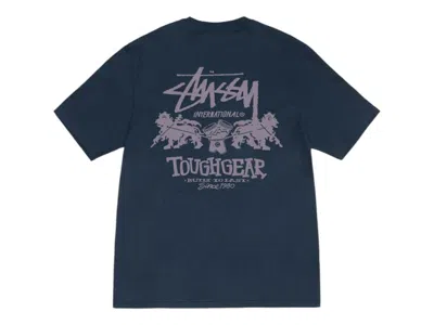 Pre-owned Stussy Men's  Tough Gear International Tee Shirt In Navy Blue