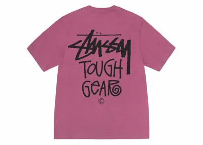 Pre-owned Stussy Men's  Tough Gear Tee Shirt In Berry In Purple