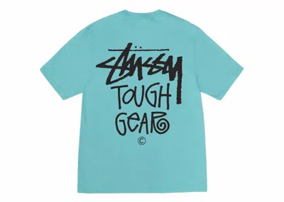 Pre-owned Stussy Men's  Tough Gear Tee Shirt In Ocean