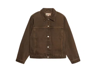 Pre-owned Stussy Men's  Trucker Denim Jacket In Mushroom