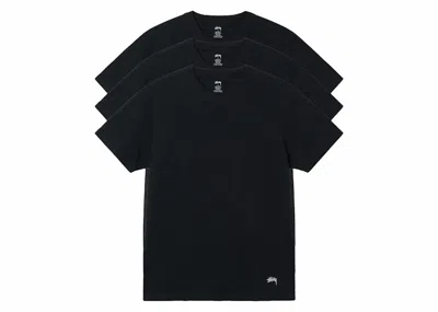 Pre-owned Stussy Men's  Undershirt Set (3 Pack) In Black