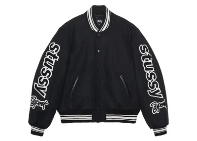 Pre-owned Stussy Men's  Varsity Competition Jacket In Black