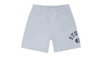 Pre-owned Stussy Men's  Varsity Fleece Short In Grey Heather In Gray