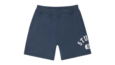 Pre-owned Stussy Men's  Varsity Fleece Short In Navy Blue