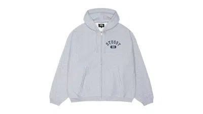 Pre-owned Stussy Men's  Varsity Zip Hoodie In Grey Heather In Gray