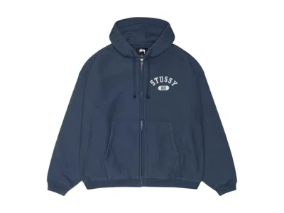 Pre-owned Stussy Men's  Varsity Zip Hoodie In Navy Blue