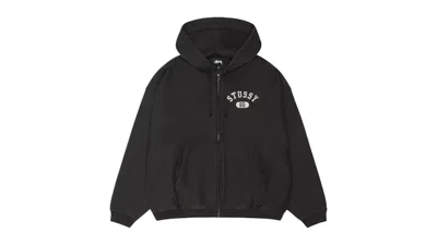 Pre-owned Stussy Men's  Varsity Zip Hoodie In Washed Black