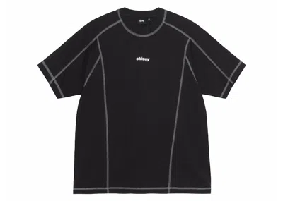 Pre-owned Stussy Men's  Wave Cotton Crew In Black