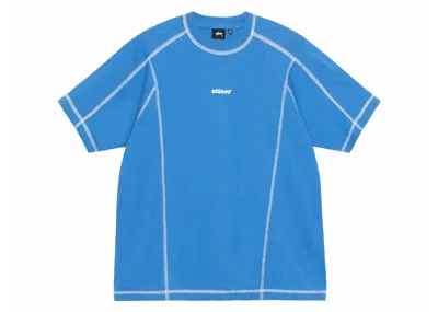 Pre-owned Stussy Men's  Wave Cotton Crew In Blue