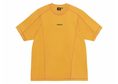 Pre-owned Stussy Men's  Wave Cotton Crew In Mustard