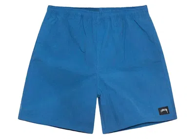 Pre-owned Stussy Men's  Wave Dye Nylon Short In Cobalt Blue