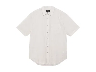 Pre-owned Stussy Men's  Wavy Striped Shirt In White/natural Stripes