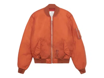 Pre-owned Stussy Men's  Waxed Built Bomber Jacket In Rust