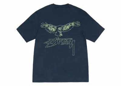 Pre-owned Stussy Men's  Wingspan Tee Shirt In Navy Blue