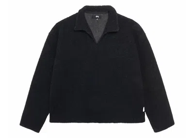 Pre-owned Stussy Men's  Wool Blend Sherpa Pullover In Black