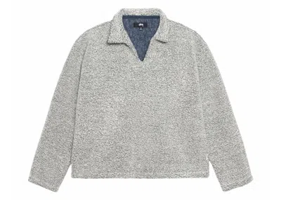 Pre-owned Stussy Men's  Wool Blend Sherpa Pullover In Cloud