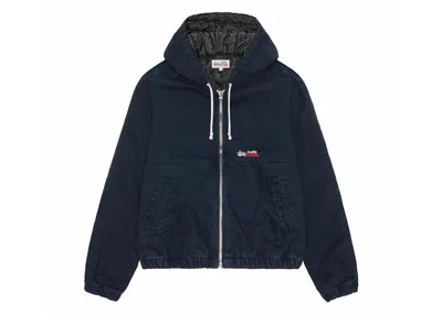 Pre-owned Stussy Men's  Work Insulated Canvas Jacket In Navy Blue