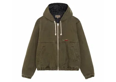 Pre-owned Stussy Men's  Work Insulated Canvas Jacket In Olive