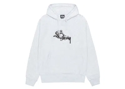 Pre-owned Stussy Men's  Worker Hoodie In Ash Heather In Gray