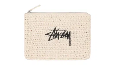 Pre-owned Stussy Men's  Woven Zip Pouch In Ivory