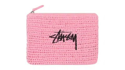 Pre-owned Stussy Men's  Woven Zip Pouch In Light Pink