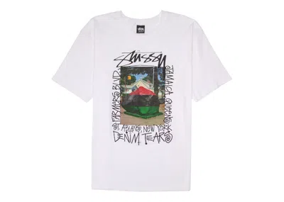 Pre-owned Stussy Men's  X Denim Tears Farmers Blvd Tee Shirt In White