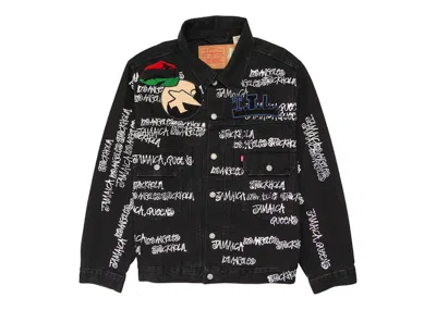 Pre-owned Stussy Men's  X Denim Tears X Our Legacy Ttl Denim Jacket In Black