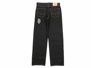 Pre-owned Stussy Men's  X Levi's Crispy Rinse 568 Jean In Black/brown In Multi
