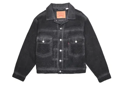 Pre-owned Stussy Men's  X Levi's Dyed Jacquard Jacket In Black