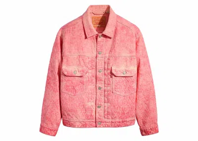 Pre-owned Stussy Men's  X Levi's Dyed Jacquard Jacket In Pink