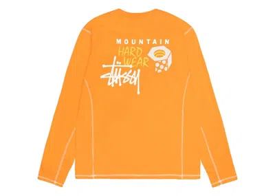 Pre-owned Stussy Men's  X Mountain Hardwear Long Sleeve Tee Shirt In Alpine Orange