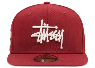 Pre-owned Stussy Men's  X New Era Authentic 59fifty Fitted Cap In Cardinal In Red