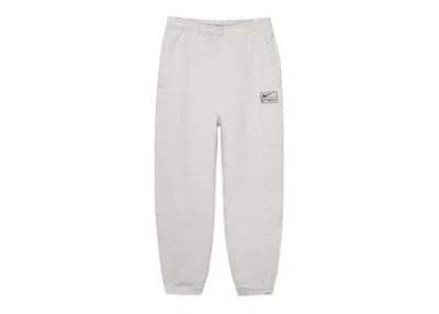 Pre-owned Stussy Men's  X Nike Fleece Pant (fw25) In Grey Heather In Gray