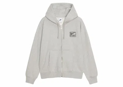 Pre-owned Stussy Men's  X Nike Fleece Zip Up Hoodie (asia Sizing Fw23) In Grey In Gray
