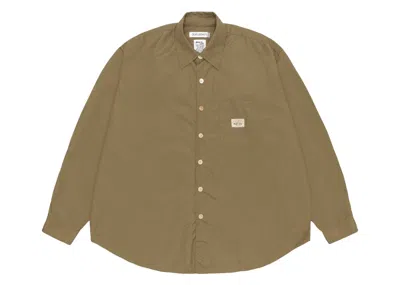 Pre-owned Stussy Men's  X Our Legacy Work Shop Borrowed Shirt In Olive Nylon Ripstop
