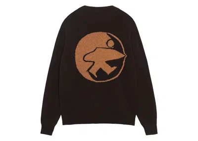 Pre-owned Stussy Men's  X Our Legacy Work Shop Knitted Roundneck Sweater In Dark Brown Surfman