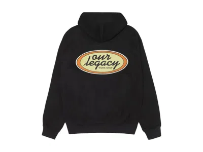 Pre-owned Stussy Men's  X Our Legacy Work Shop Oval Zip Hoodie In Black