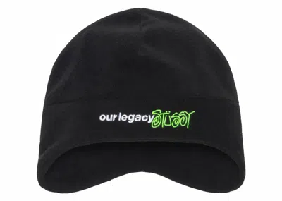 Pre-owned Stussy Men's  X Our Legacy Workshop Polar Fleece Beanie In Black