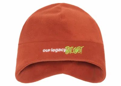 Pre-owned Stussy Men's  X Our Legacy Workshop Polar Fleece Beanie In Rust In Brown