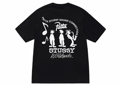 Pre-owned Stussy Men's  X Patta Sound Connection Tee Shirt In Black