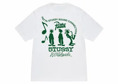 Pre-owned Stussy Men's  X Patta Sound Connection Tee Shirt In White