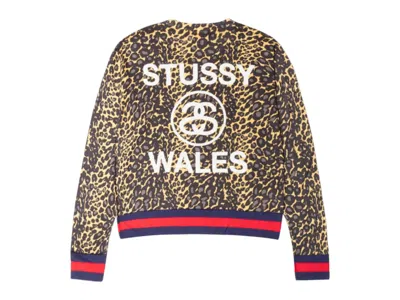 Pre-owned Stussy Men's  X Wales Bonner Leopard Sweater In Golden