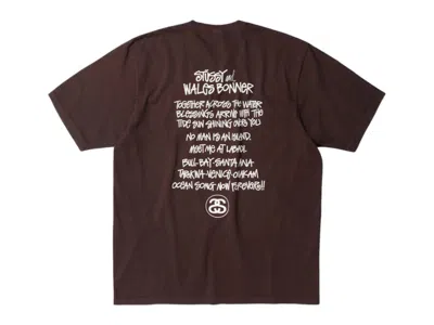 Pre-owned Stussy Men's  X Wales Bonner Ocean Song Tee Shirt In Brown
